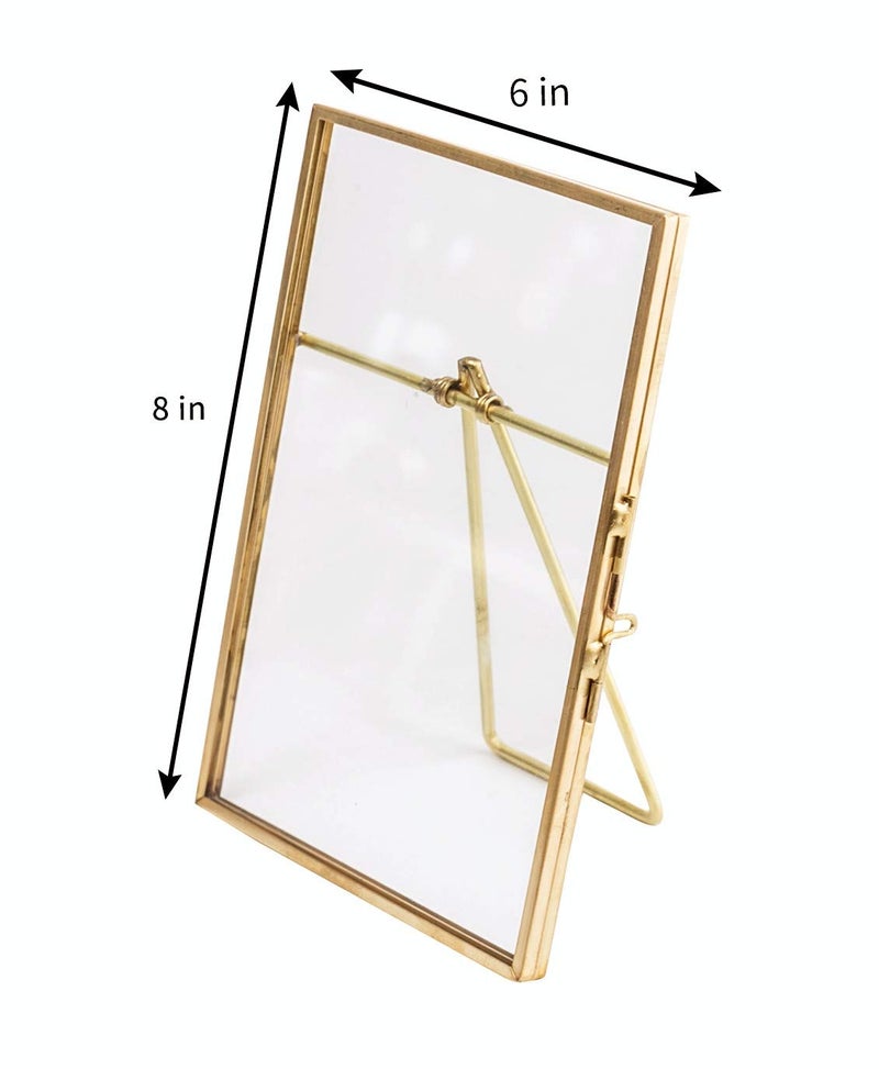 Levilan 6x8 Vintage Style Antique Gold Picture Frames Family Photo Frame with Pressed Glass, Brass Golden Color(Vertical) (6 x 8 in) - Image 3